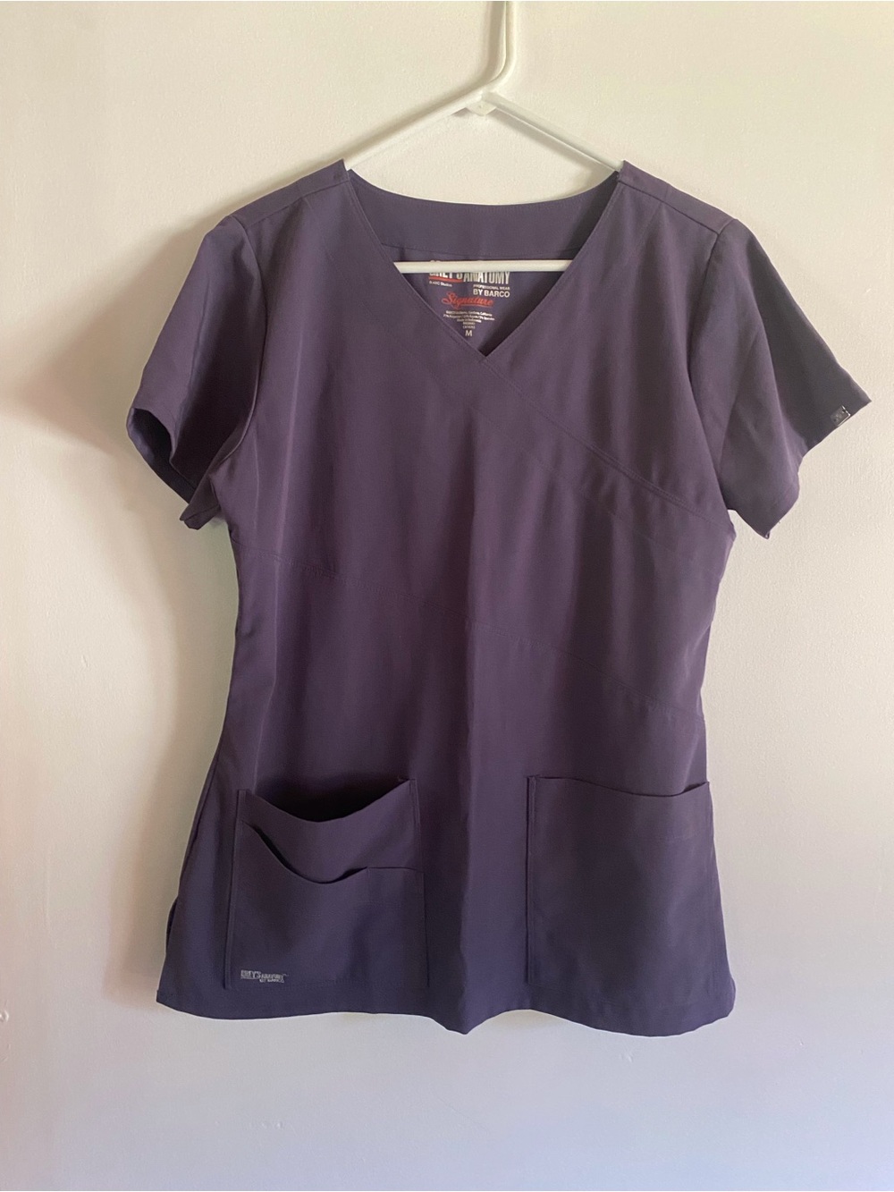 Grey’s Anatomy Women’s V-Neck Scrub Top in Deep Purple - Size M